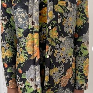 Wray Puffer Shirt Jacket Floral Patterned Jacket